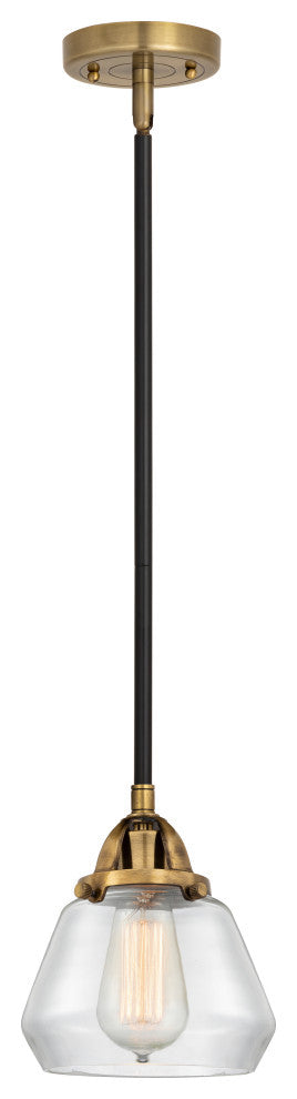 Fulton Mini Pendant, Black Antique Brass, Clear, Clear