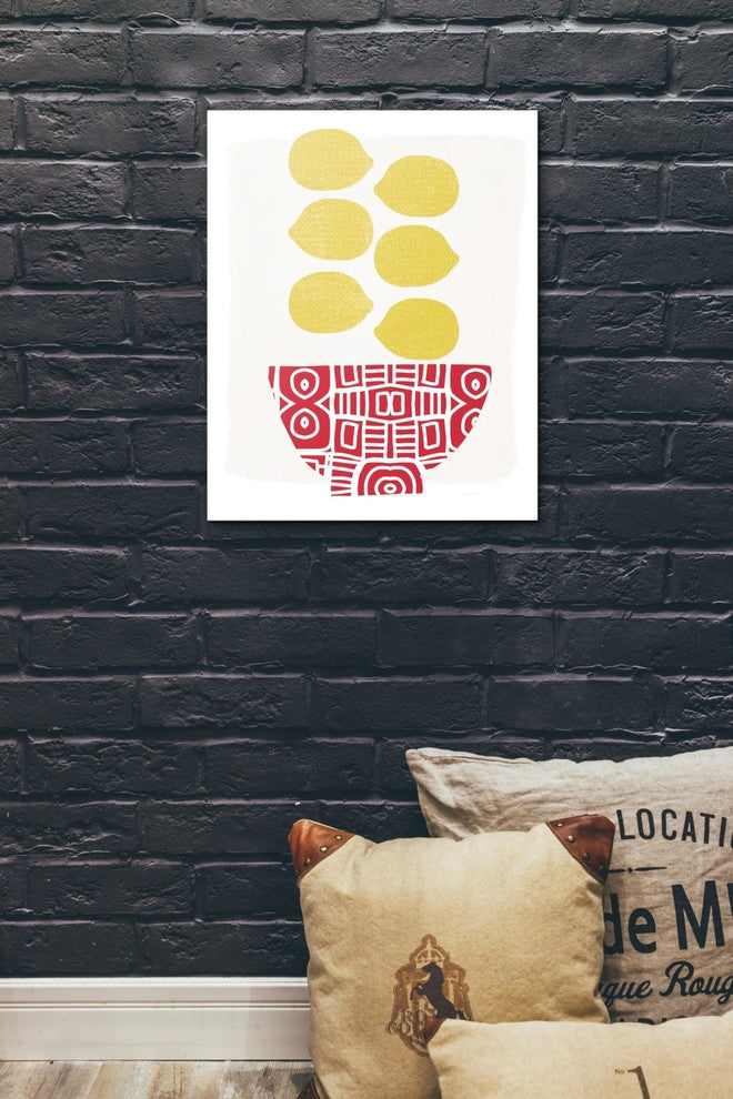 Epic Graffiti "Bowl of Lemons" by Linda Woods, Giclee Canvas Wall Art, 20"x24"