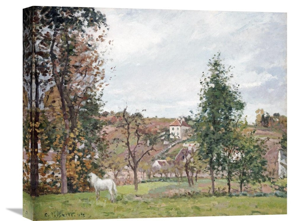 "Landscape With a White Horse" Canvas Giclee by Camille Pissarro, 22"x18"