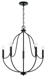 Capital Lighting 447051 Madison 5 Light 25"W Abstract Chandelier - Matte Black