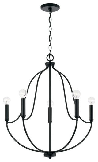 Capital Lighting 447051 Madison 5 Light 25"W Abstract Chandelier - Matte Black