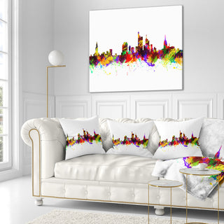 Frankfurt Germany Skyline Cityscape Throw Pillow, 16"x16"