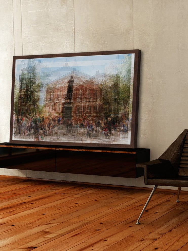 "Faneuil Hall Boston" Framed Painting Print, 18"x12"