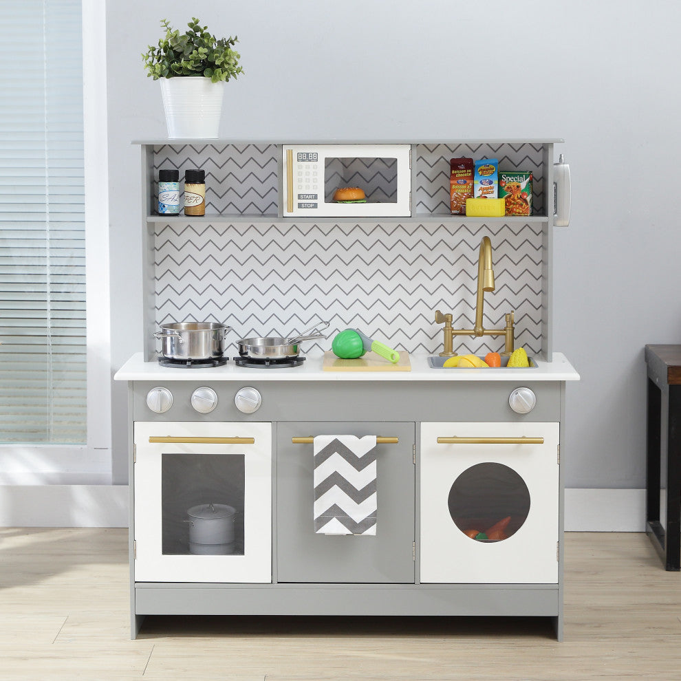 Little Chef Berlin Modern Play Kitchen, Grey