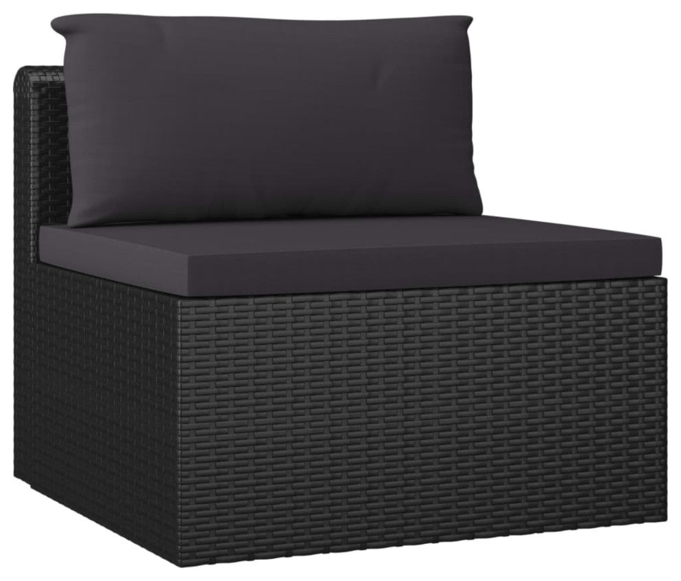 Vidaxl 9 Piece Garden Lounge Set With Cushions Poly Rattan Black