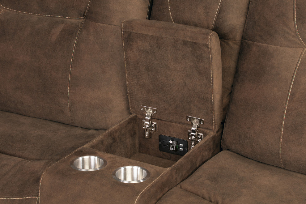 Parker Living Cooper Shadow Brown Manual Triple Reclining Sofa