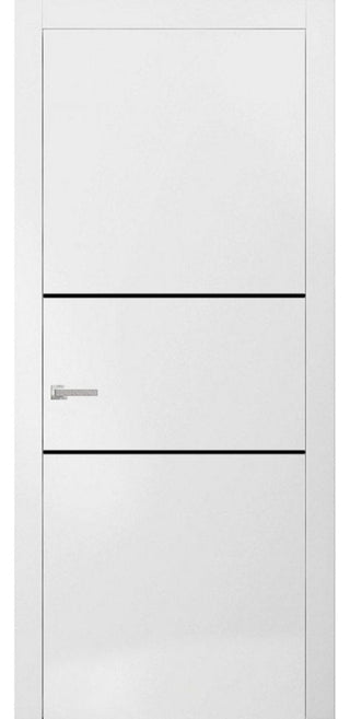 Solid French Door 30 x 80 | Planum 0014 White Silk with| Bathroom