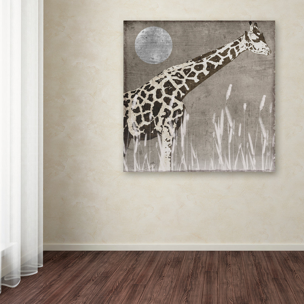 Color Bakery 'Moon Giraffe' Canvas Art, 18"x18"