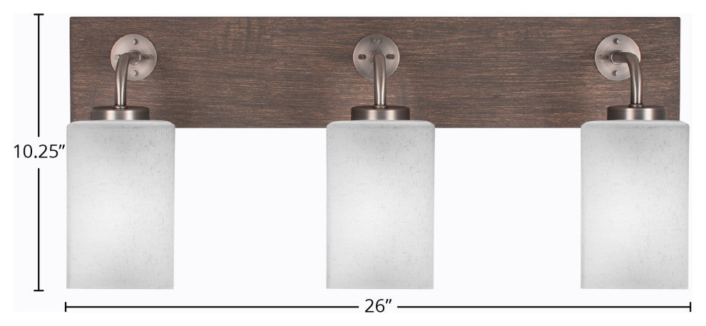 Oxbridge Bath Bar, Graphite & Painted Distressed Metal, 4" White Muslin