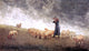 Winslow Homer Shepherdess Tending Sheep, 15"x30" Gallery Wrapped Canvas Print