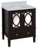 Olivia 30" Bathroom Vanity, Chocolate, Carrara Marble