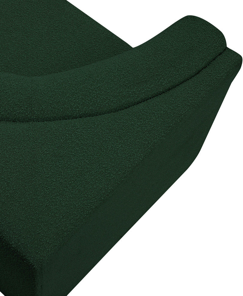 Ollie Black Boucle Fabric Chair, Green, Corner Chair