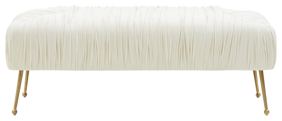 Jessica Cream Velvet Bench