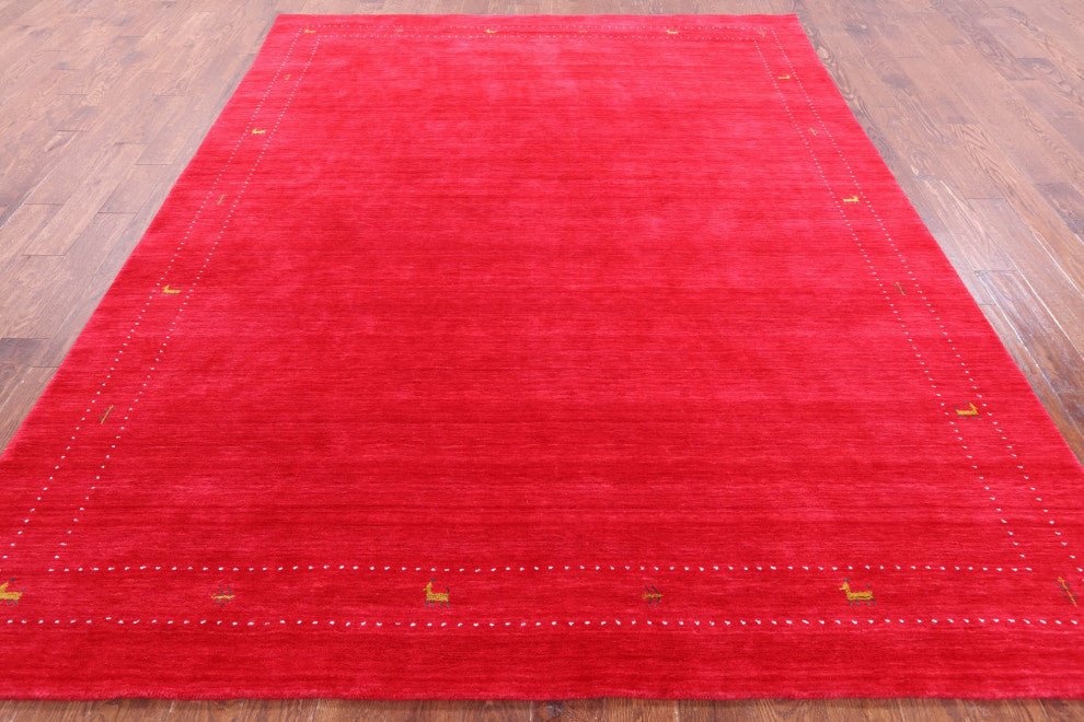 Persian Gabbeh Hand Knotted Wool Rug 8' 0" X 10' 0" - Q15024