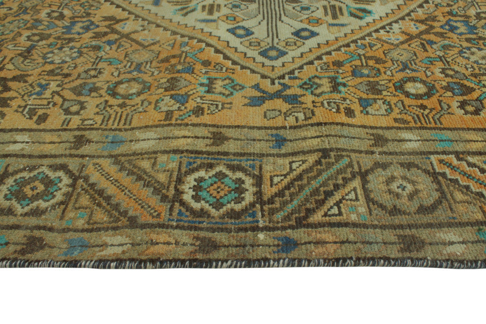 Fine Vintage Distressed Leif Rust/Blue Runner, 4'9x10'10