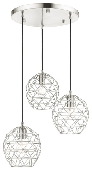 Brushed Nickel Geometric, Farmhouse, Industrial, Abstract, Rustic Pendant