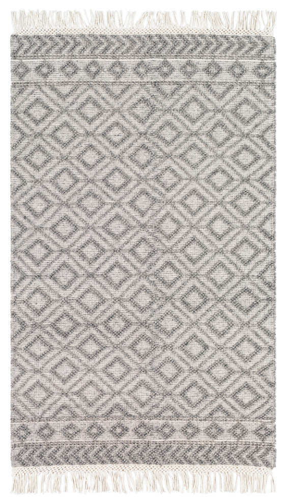 Surya Farmhouse Tassels FTS-2302 Bohemian Area Rug, Black, 3' x 5' Rectangle
