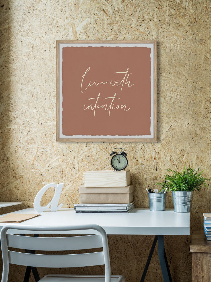 "Live With Intention" Framed Painting Print, 12x12