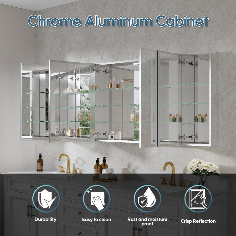 Recessed/Surface Mount Bathroom Medicine Cabinet, Reverse Installation, 84"x30"
