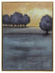 Hanging Art Painting With Trees and Gold Frame Border