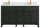 Sonoma 60 Double Bathroom Vanity in Dark Forest Green with 1.5"  White Quartz.