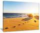 "Large Footprints On Beach Sand" Modern Beach Canvas Art Print, 20"x12"
