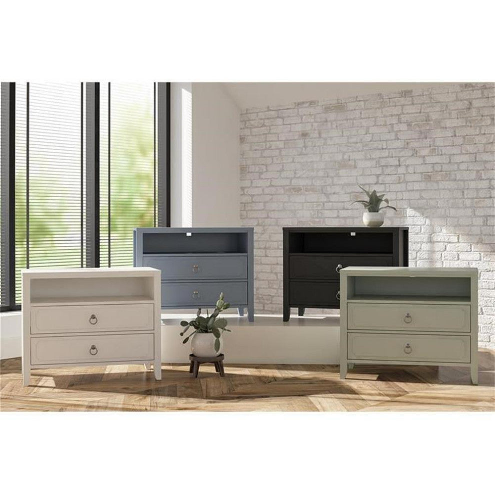 Novogratz Her Majesty 2 Drawer Nightstand in Soft White