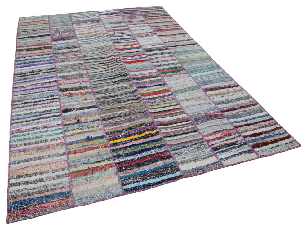 Rug N Carpet - Handmade Oriental 6' 8'' x 9' 7'' Vintage Patchwork Kilim Rug
