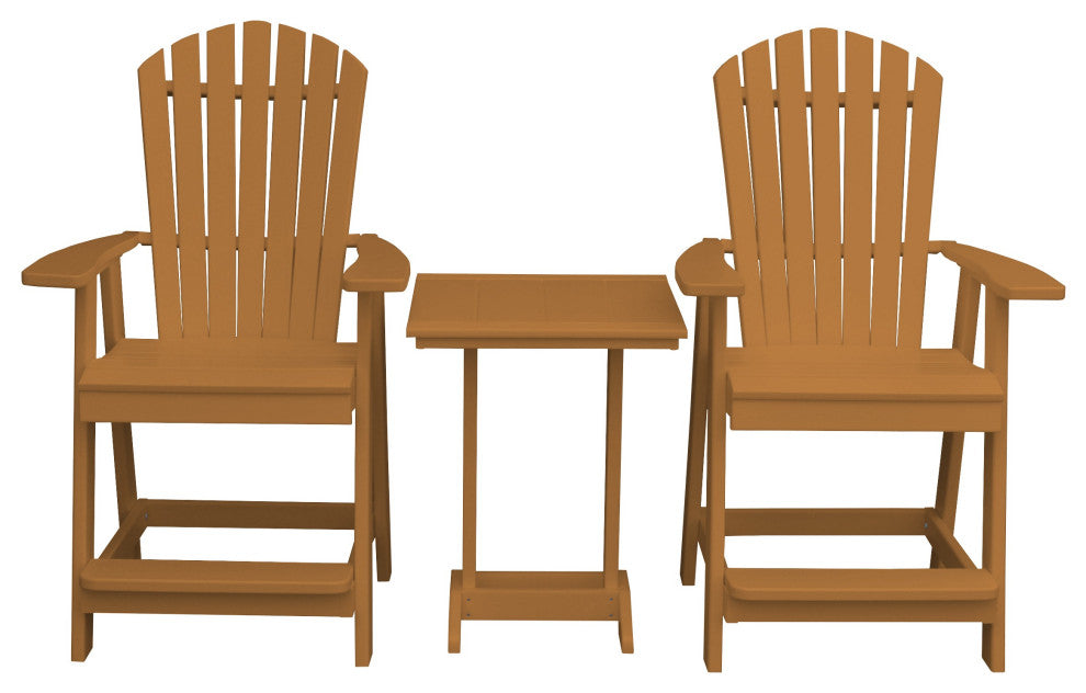 Poly Lumber Adirondack Chair with Arms, Cedar, Counter Height