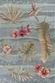 HomeRoots 3'x5' Seafoam Green Hand Tufted Tropical Plants Round Indoor Area Rug