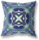 20" Evening Blue Green Geo Tribal Suede Throw Pillow