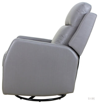 Upholstered Swivel Recliner With Tufted Back, Gray