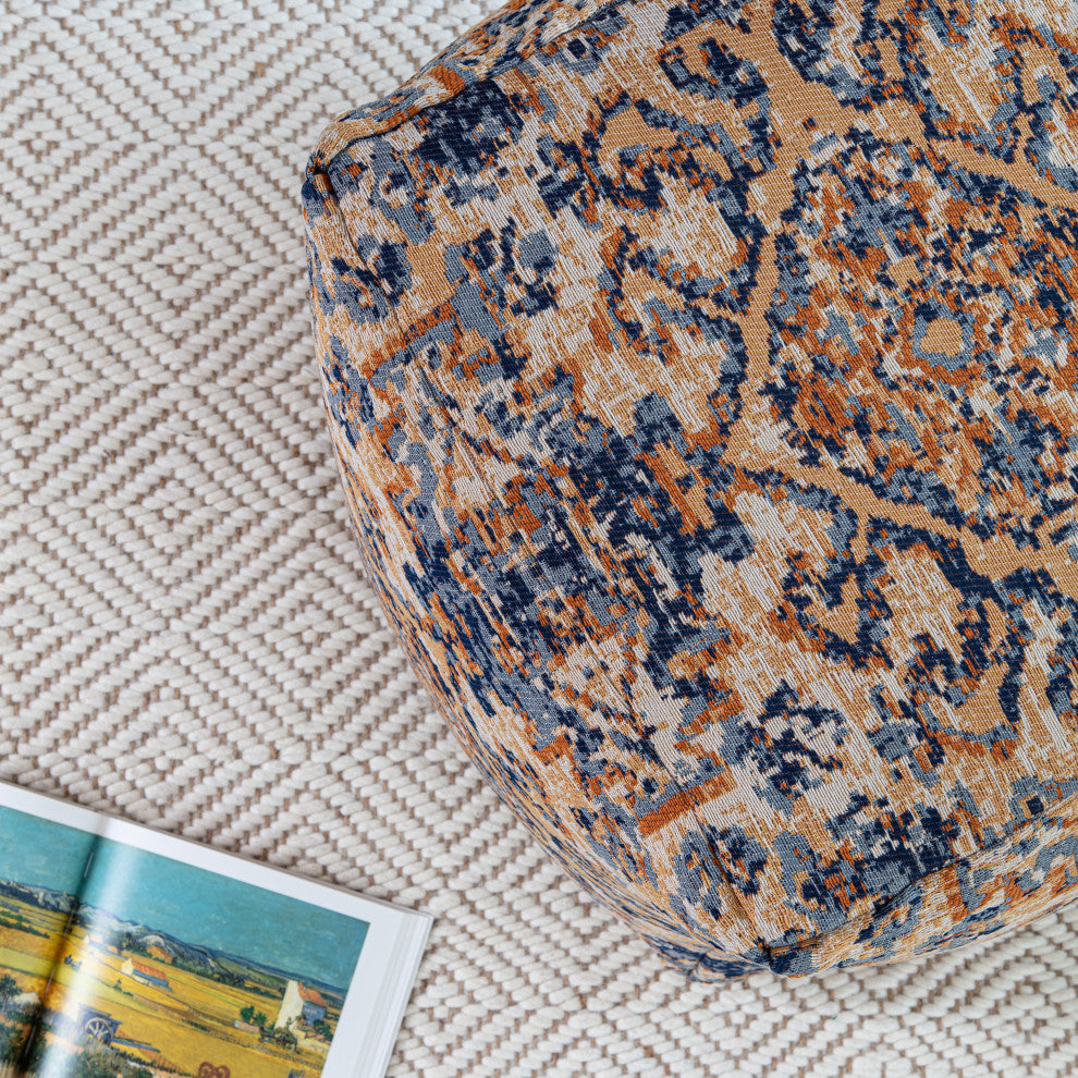 Tofino Orange 20" x 20" x 20" Multicolor Pouf