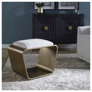 Uttermost 23673 Hoop 24"W Urban Modern Small Bench Accent Vanity - Off White /