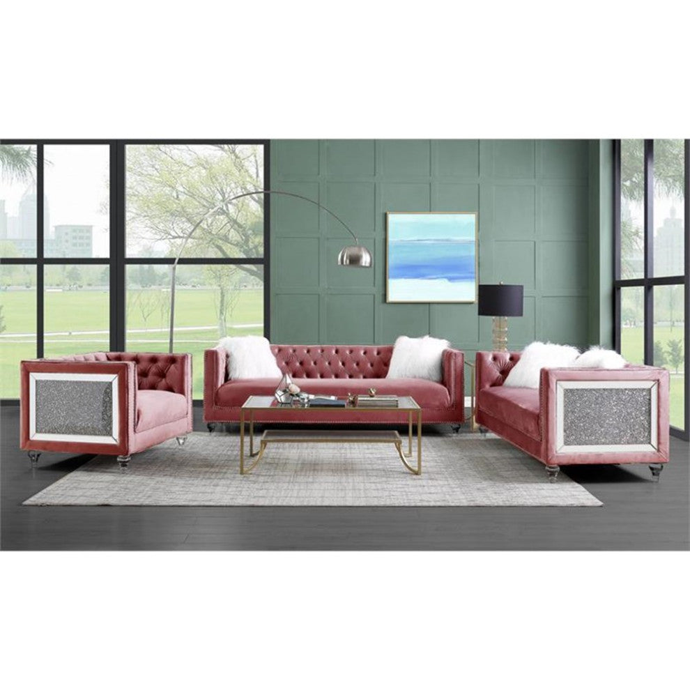 Lv00329, Chair, Pink Velvet, Heiberoii