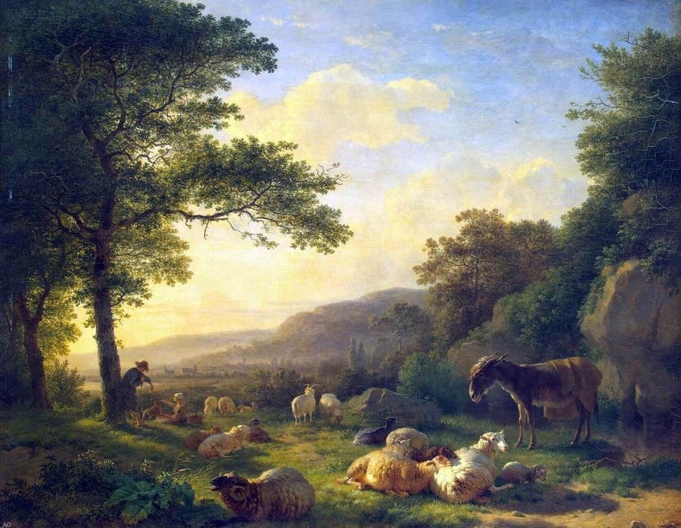 Balthazar Paul Ommeganck Landscape With a Flock of Sheep Wall Decal