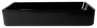 Black Matte 24" Modern Rectangular Above Mount Ceramic Sink