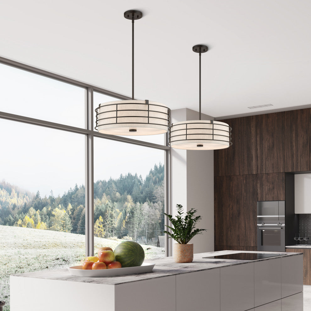 Blanchard 4-Light English Bronze Pendant Chandelier