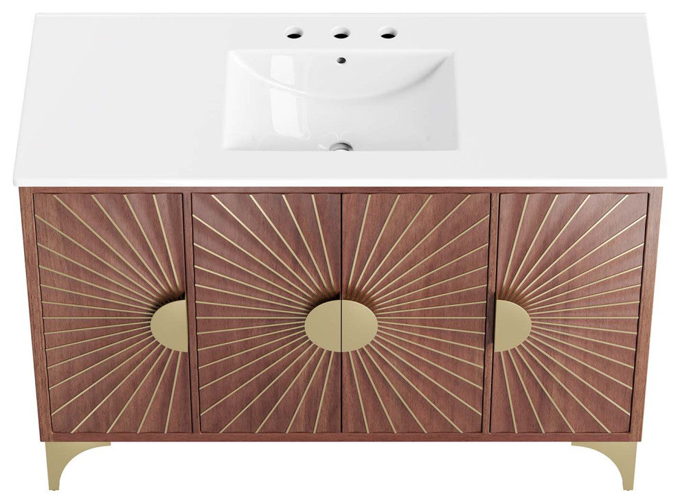 Daylight 48" Bathroom Vanity, White Walnut