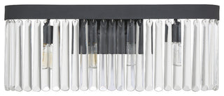 Emory 4-Light Black Forged Bathroom Vanity, Clear Glass