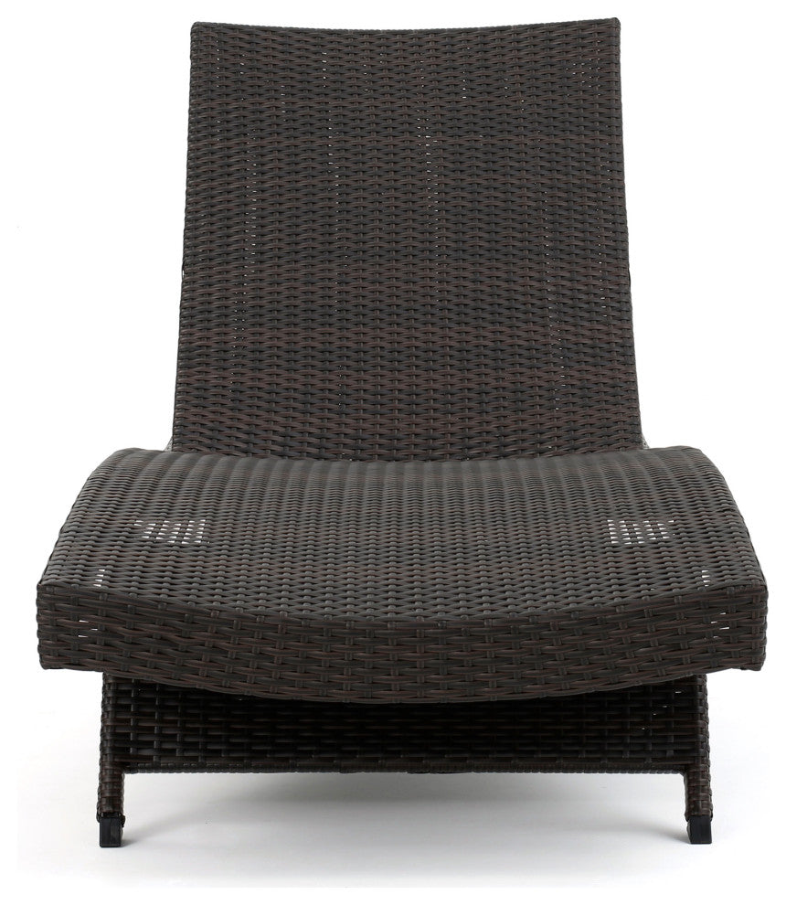 GDF Studio 3-Piece Dumont Outdoor Wicker Chaise Lounge With Cushions