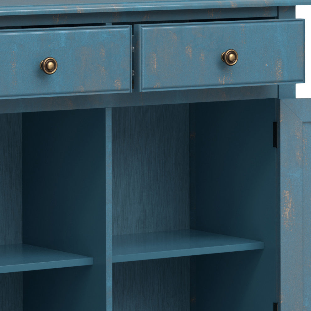 Connaught Entryway Storage Cabinet, Distressed Coastal Blue
