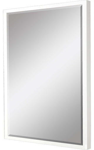 Framed Beveled Mirror, White, 38"x50"