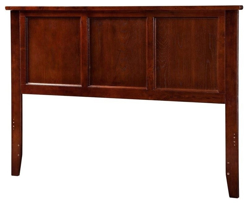 AFI Madison King Wood Panel Headboard with USB Charging Station in Walnut
