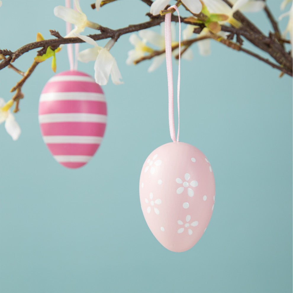 2.25"H Blue and Pink Easter Plastic Eggs, 2-Piece Set