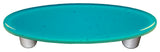 Turquoise Blue Pull Oval, Black Post