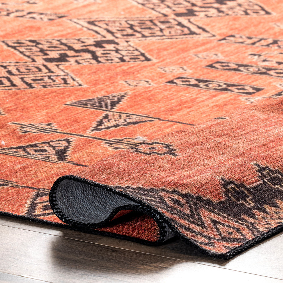 Nuloom Quincy Cotton-Blend Traditional Area Rug, Rust 2'x8'