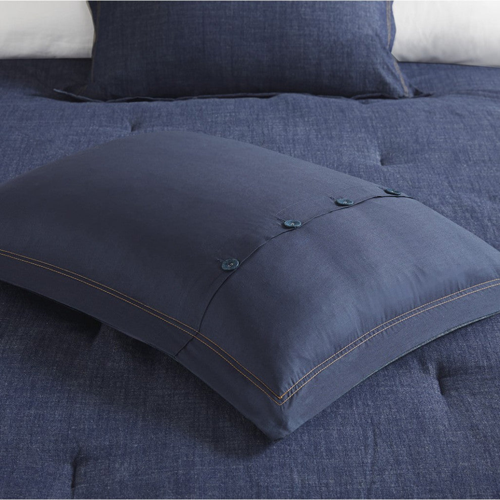 Woolrich Perry Oversized Denim Comforter Set, Blue