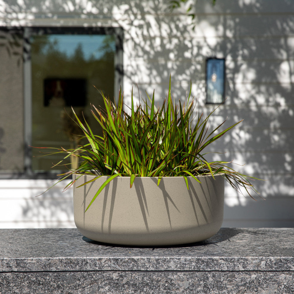 Pure Series Kona Bowl 14" Planter, Sand, 1 Pack