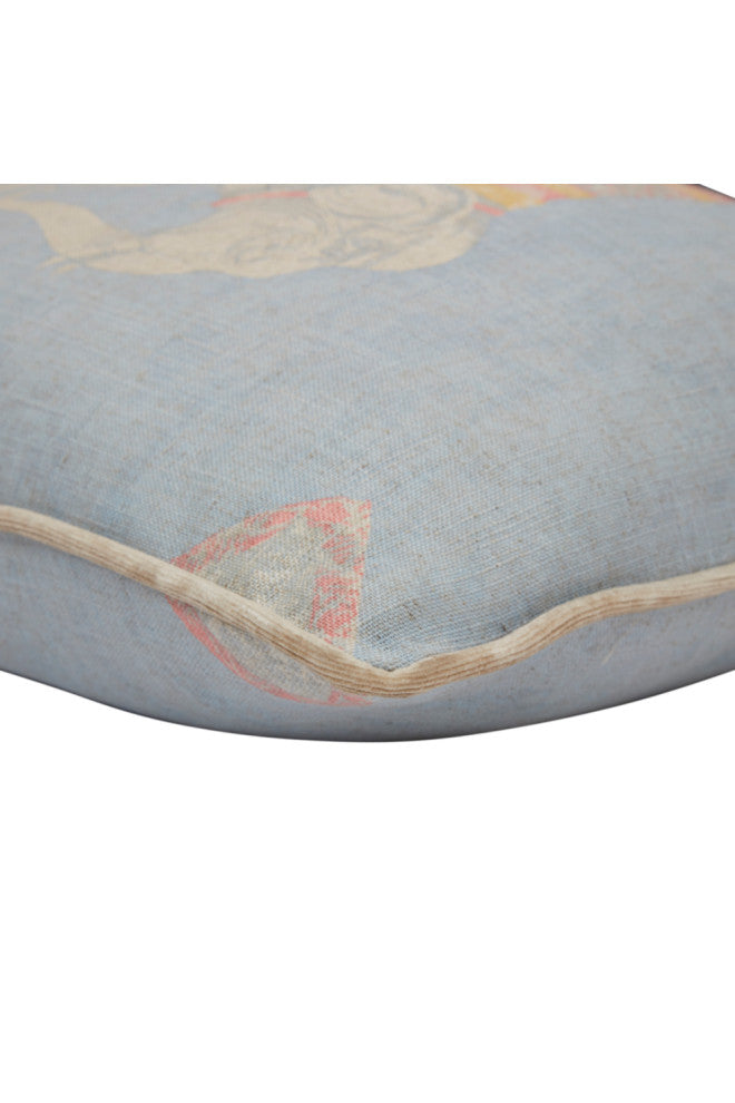 Sky Blue Elephant Print Piped Cushion | Andrew Martin Jumbo